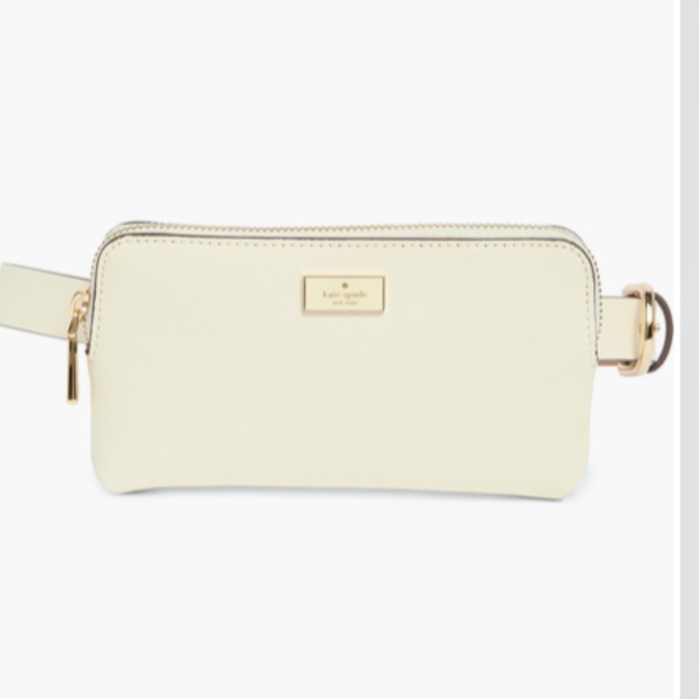 leather zip top belt bag